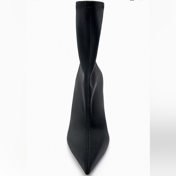 Zara high heel fabric ankle boots 👢 black nwt - Picture 6 of 16